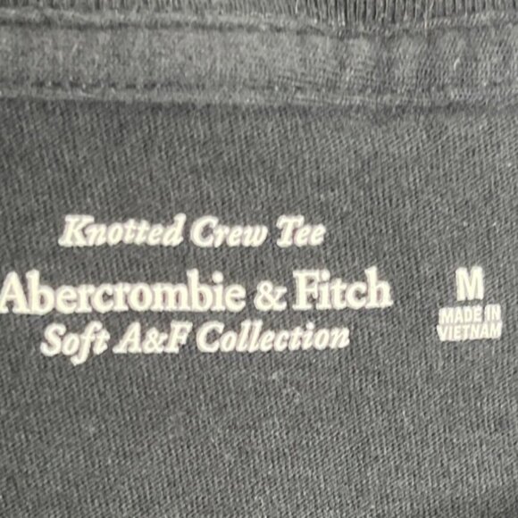 Abercrombie & Fitch Black Knotted Crew Tee Medium  85Z - Picture 3 of 5